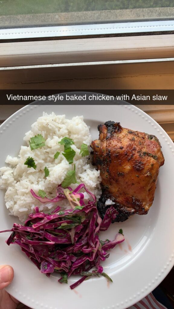 Vietnamese-style Baked Chicken with Asian Slaw - simple and delicious!