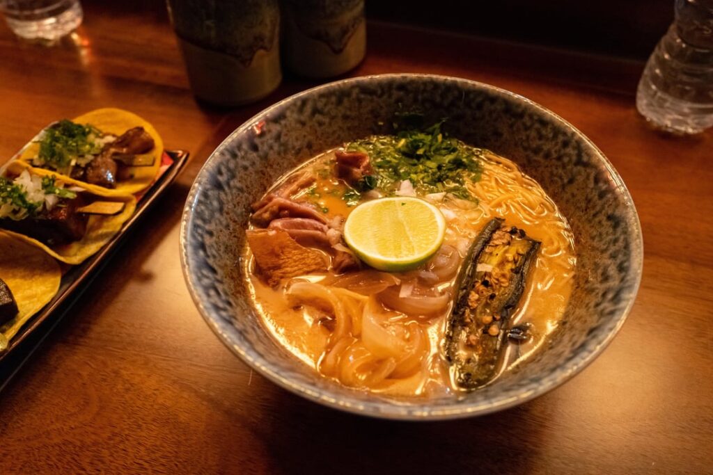 Ramen del barrio aka ramen garage is doing their grand opening: 12-5 pm today (Friday) and 11-7 pm onward Wednesday- Sunday. Located in Hana world