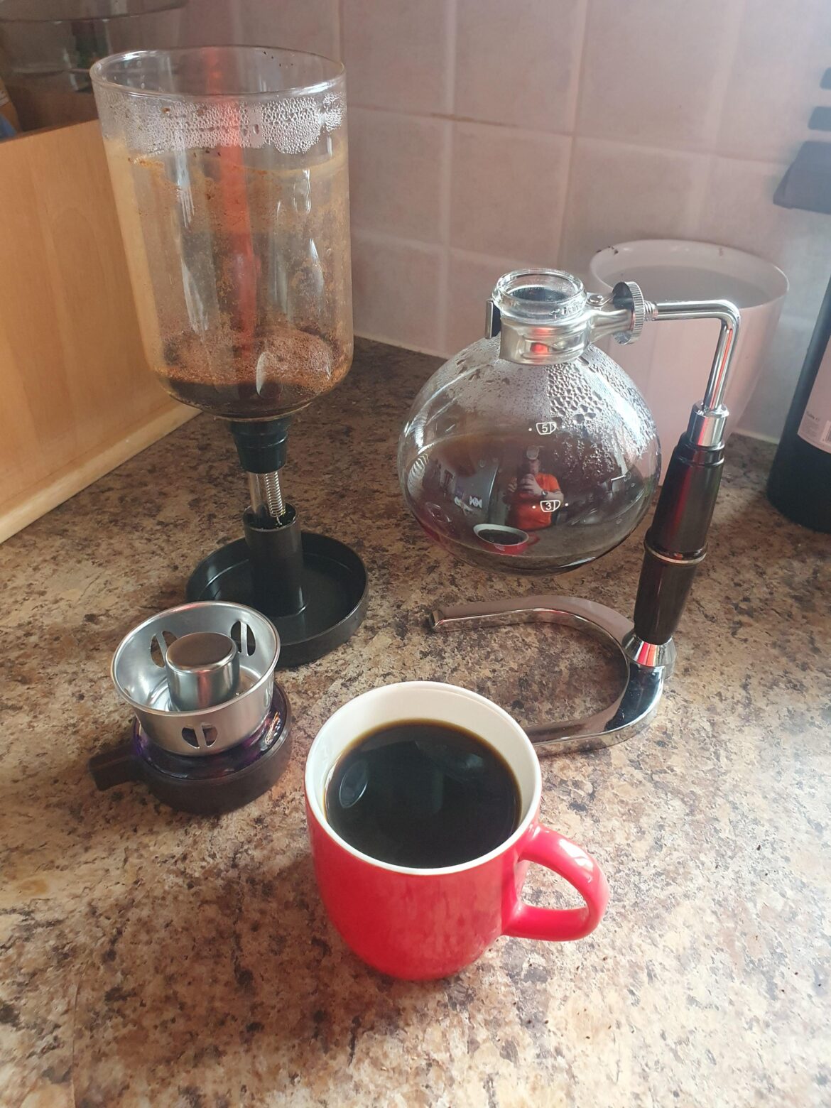 Enjoying my new syphon coffee brewer