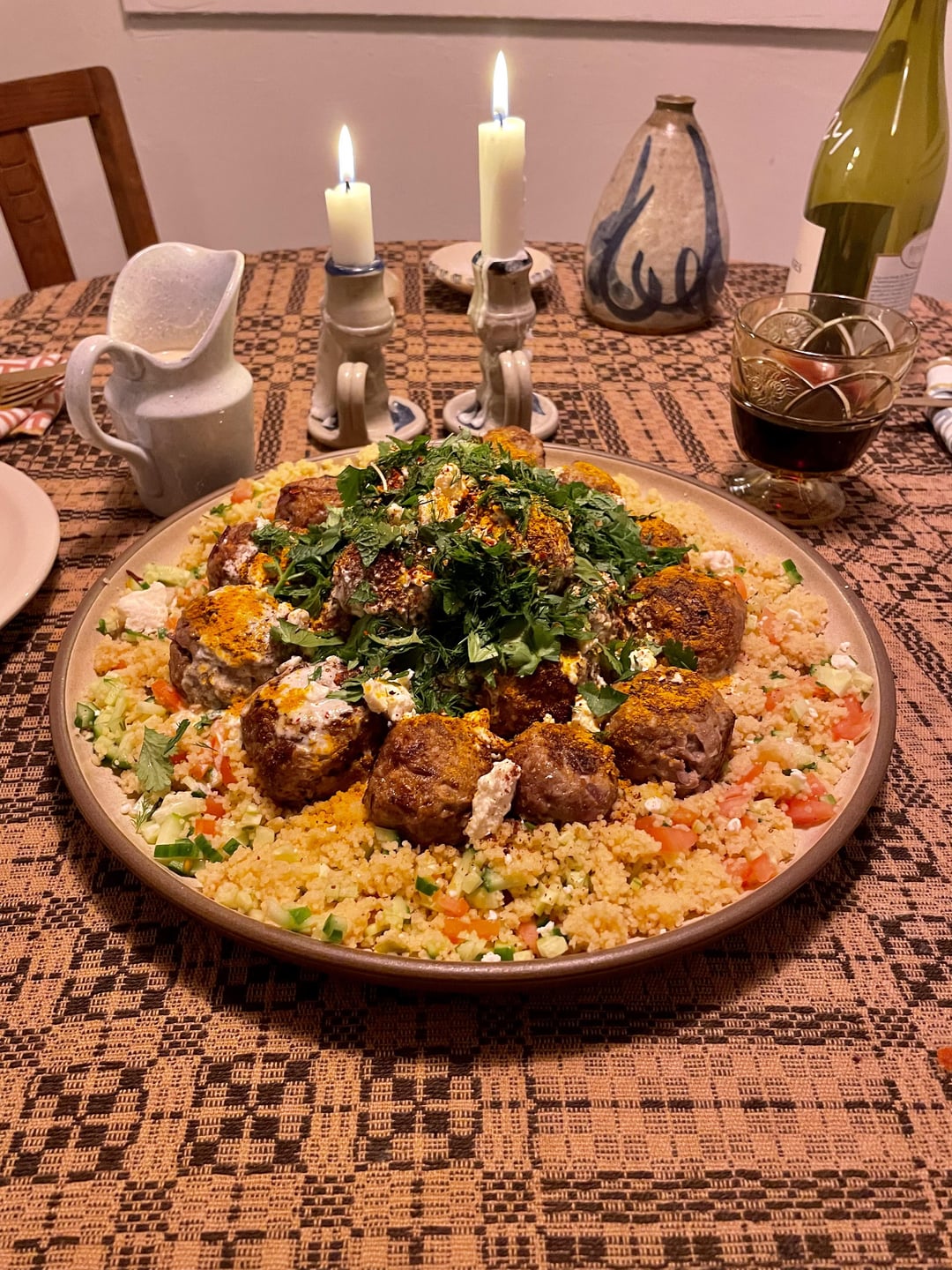 [homemade] spiced lamb meatballs with yogurt & herbs Dining and Cooking