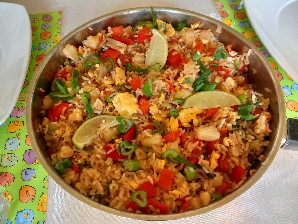 Thai inspired fried rice with pineapples