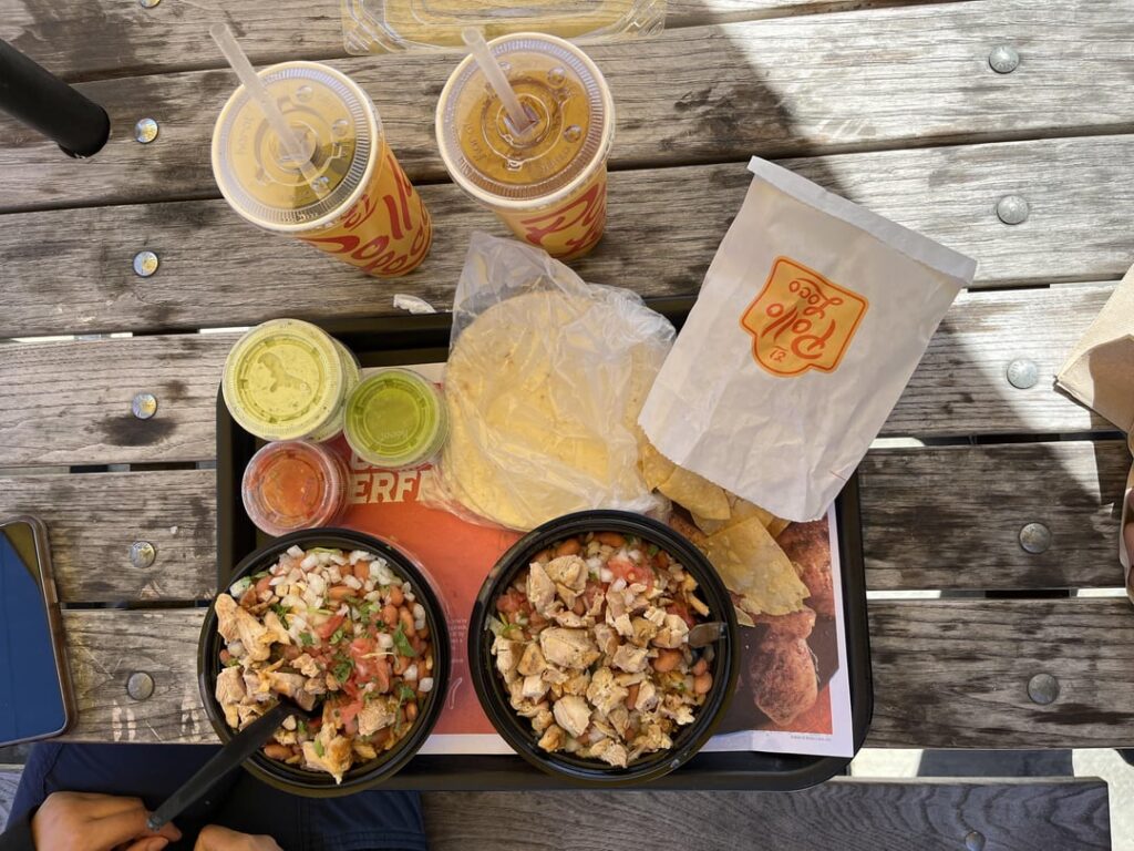 In my opinion Pollo Loco has the best deal for a lunch for two. All under $12!