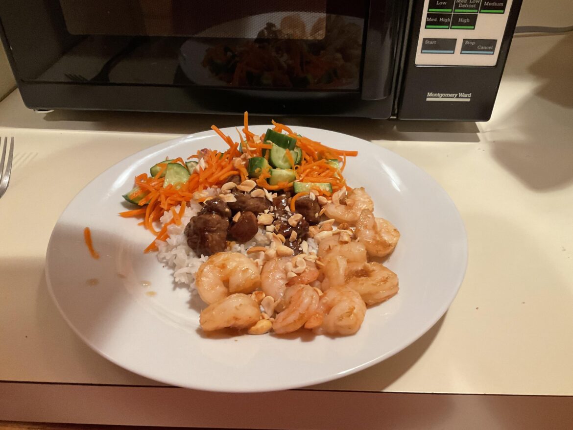 Vietnamese Shrimp Skewers and Shaking Beef. See comments for details
