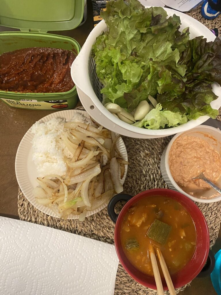 Korean Ssam with spicy mayo tuna