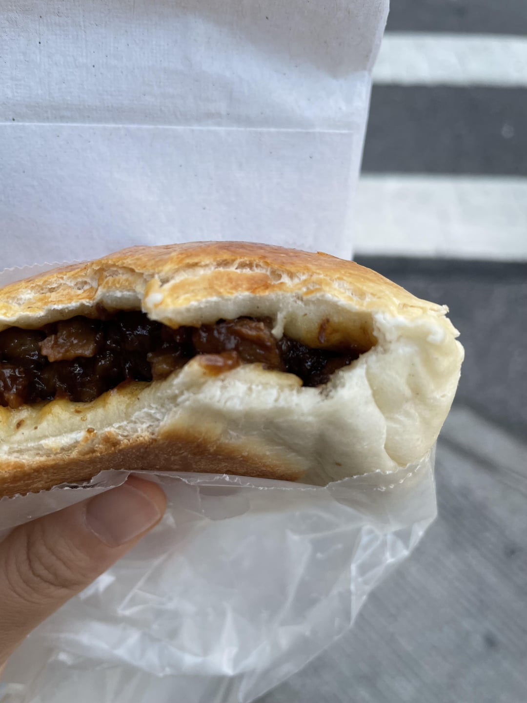 Pineapple pork bun and roasted pork bun in Manhattan’s Chinatown