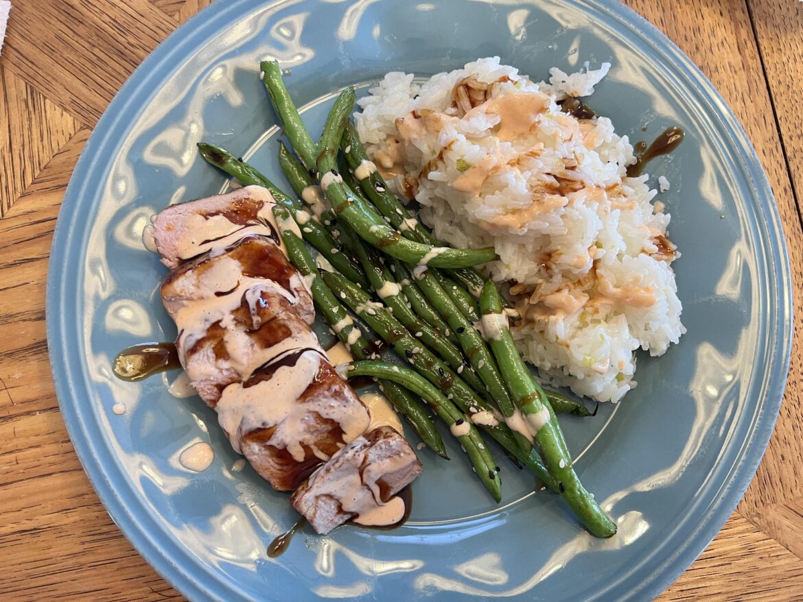 Hoisin glazed pork tenderloin