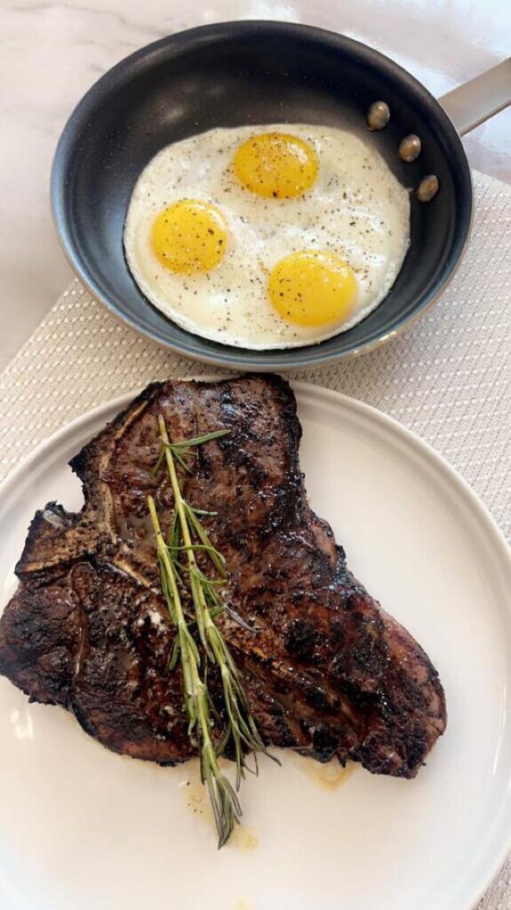 Steak and eggs