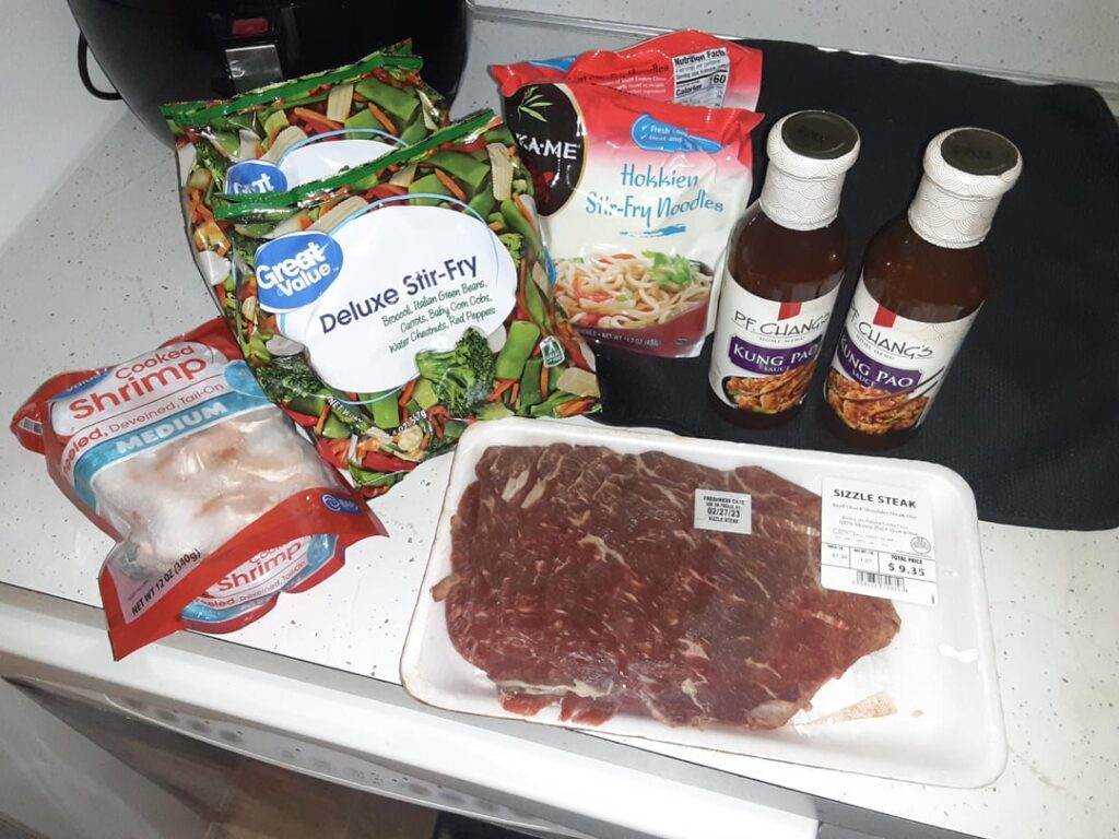 Beef and shrimp stir fry