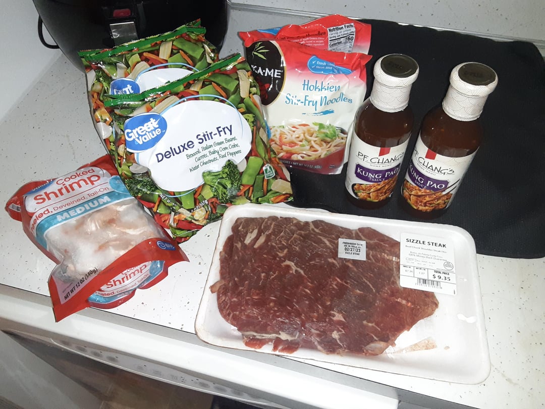 Beef and shrimp stir fry Dining and Cooking