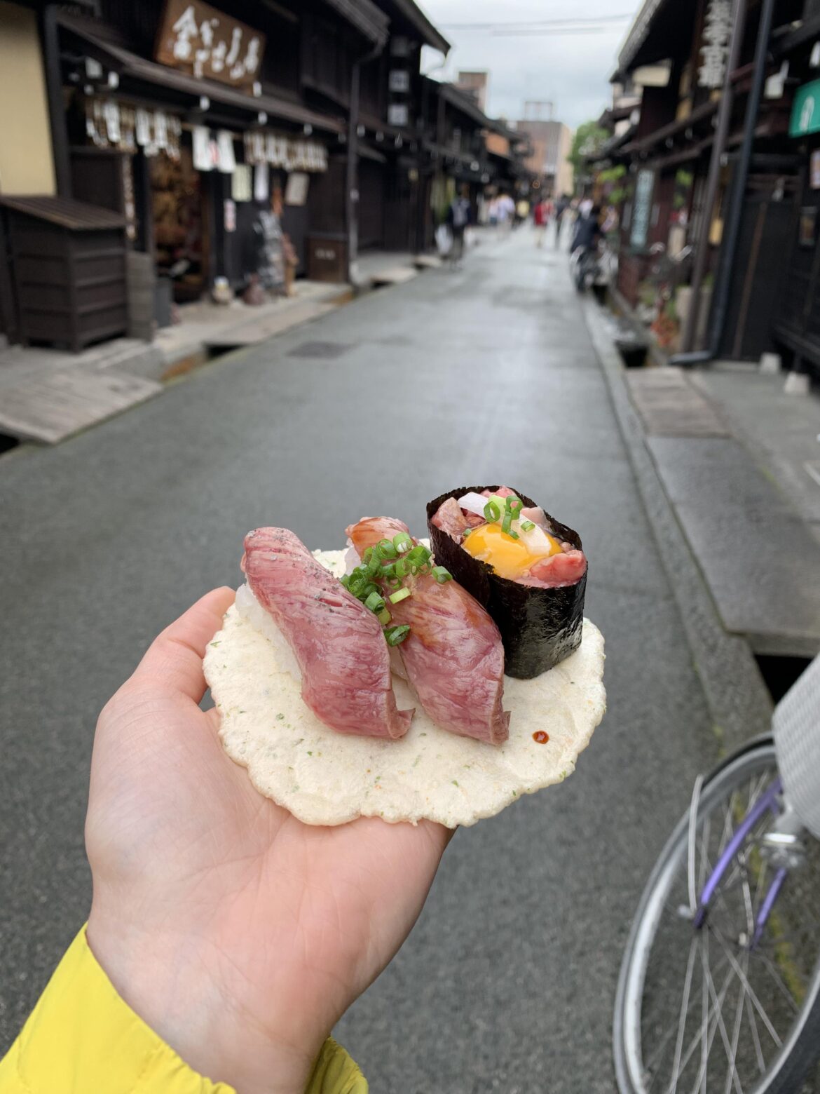 Hida beef sushi - Takayama, Japan