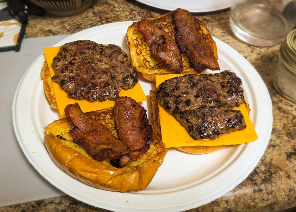 Couple of basic cheeseburgers