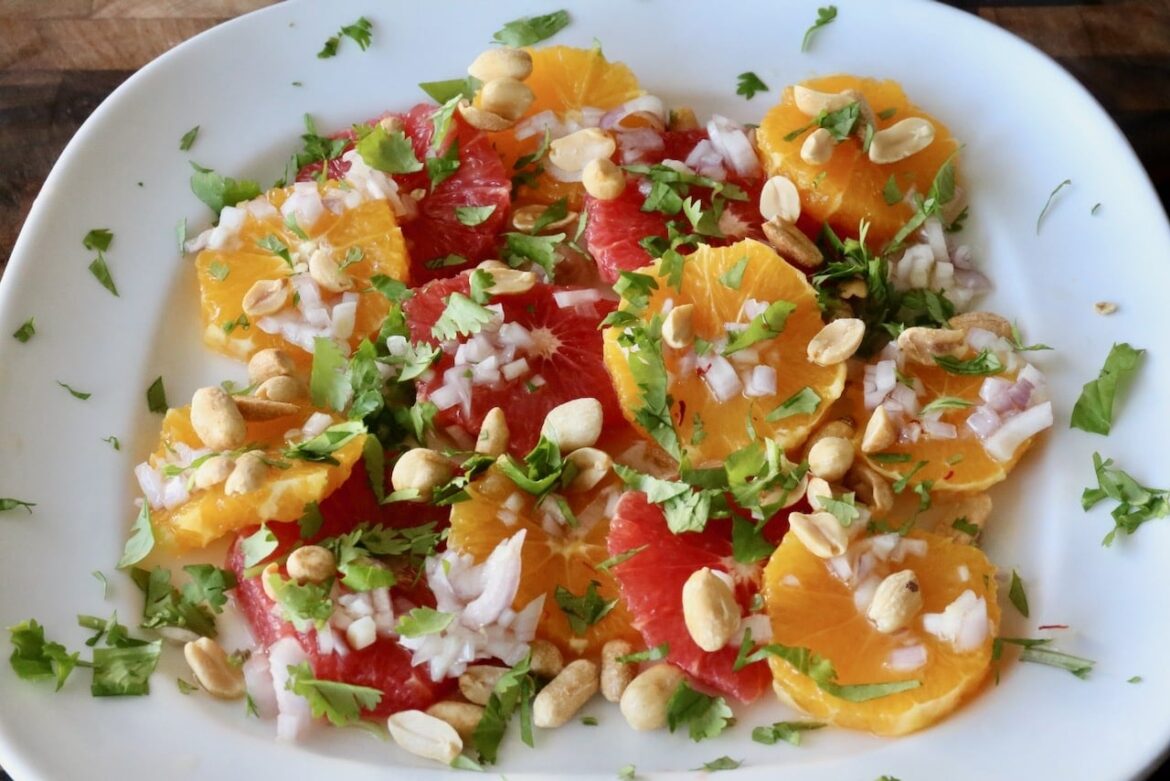 Summer Citrus Saffron Peanut Salad