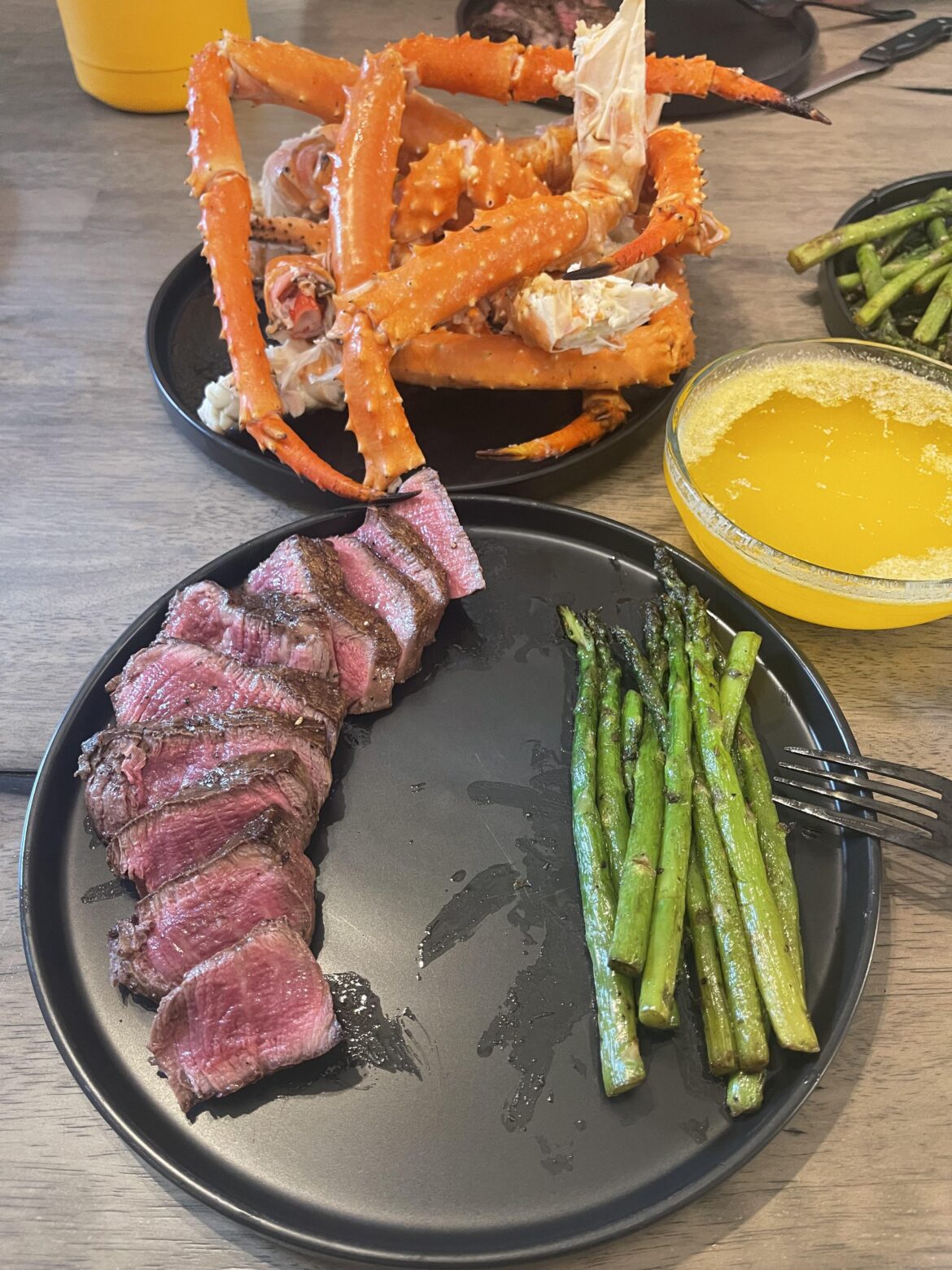 Surf and Turf. Tenderloin and King Crab