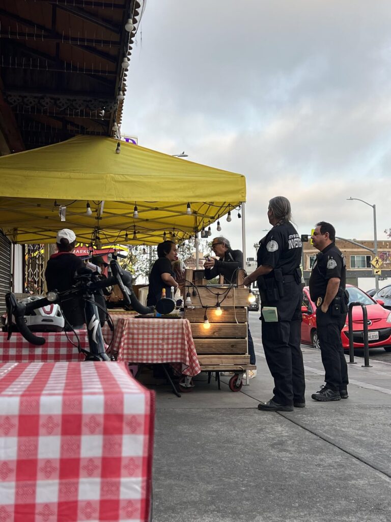 LA health department visiting Radna Silom in Thai Town today