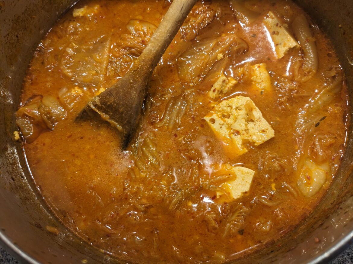 I made kimchi jigae last night