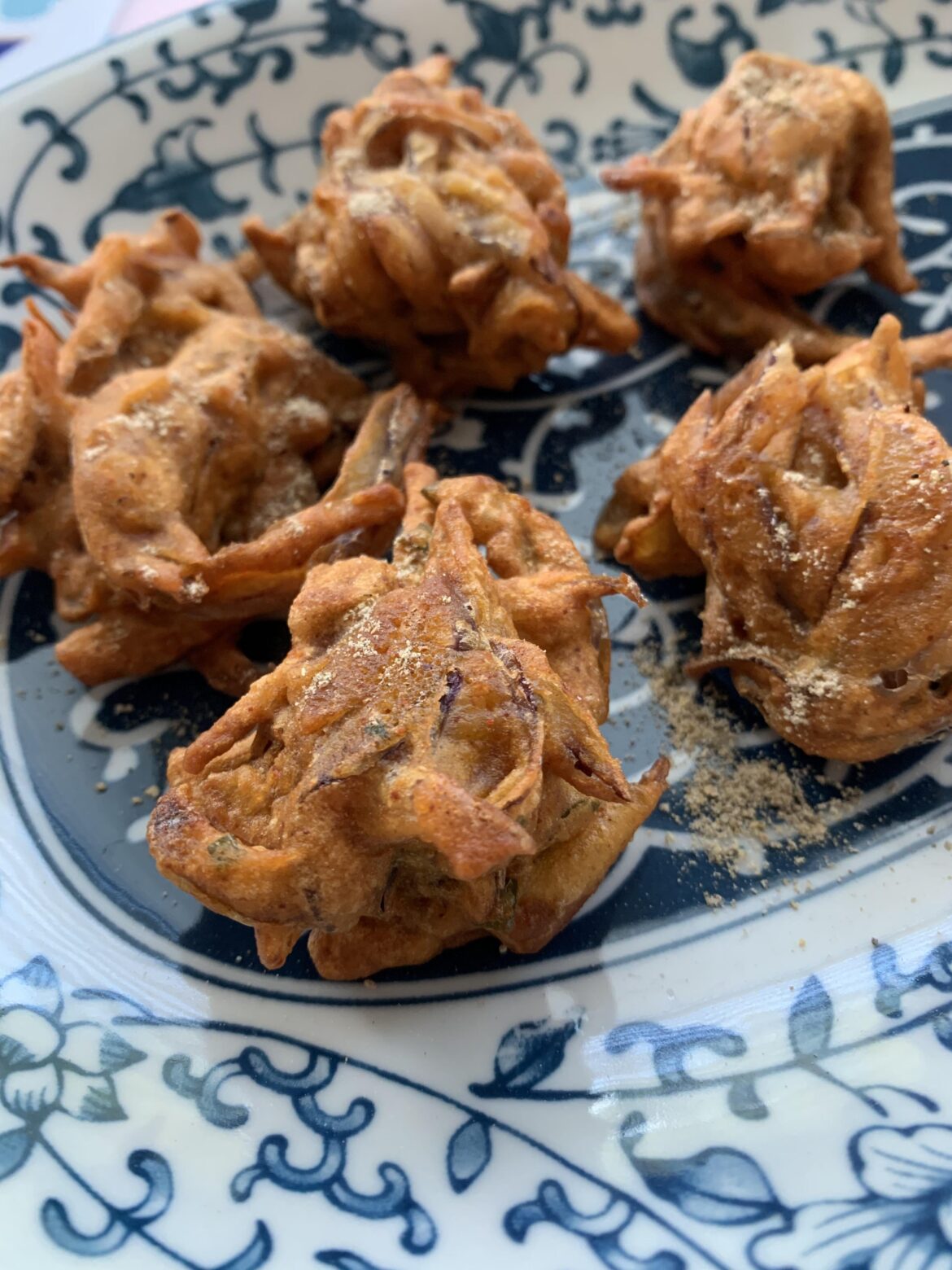 Onion Pakoras for an evening snack at our home tonight.