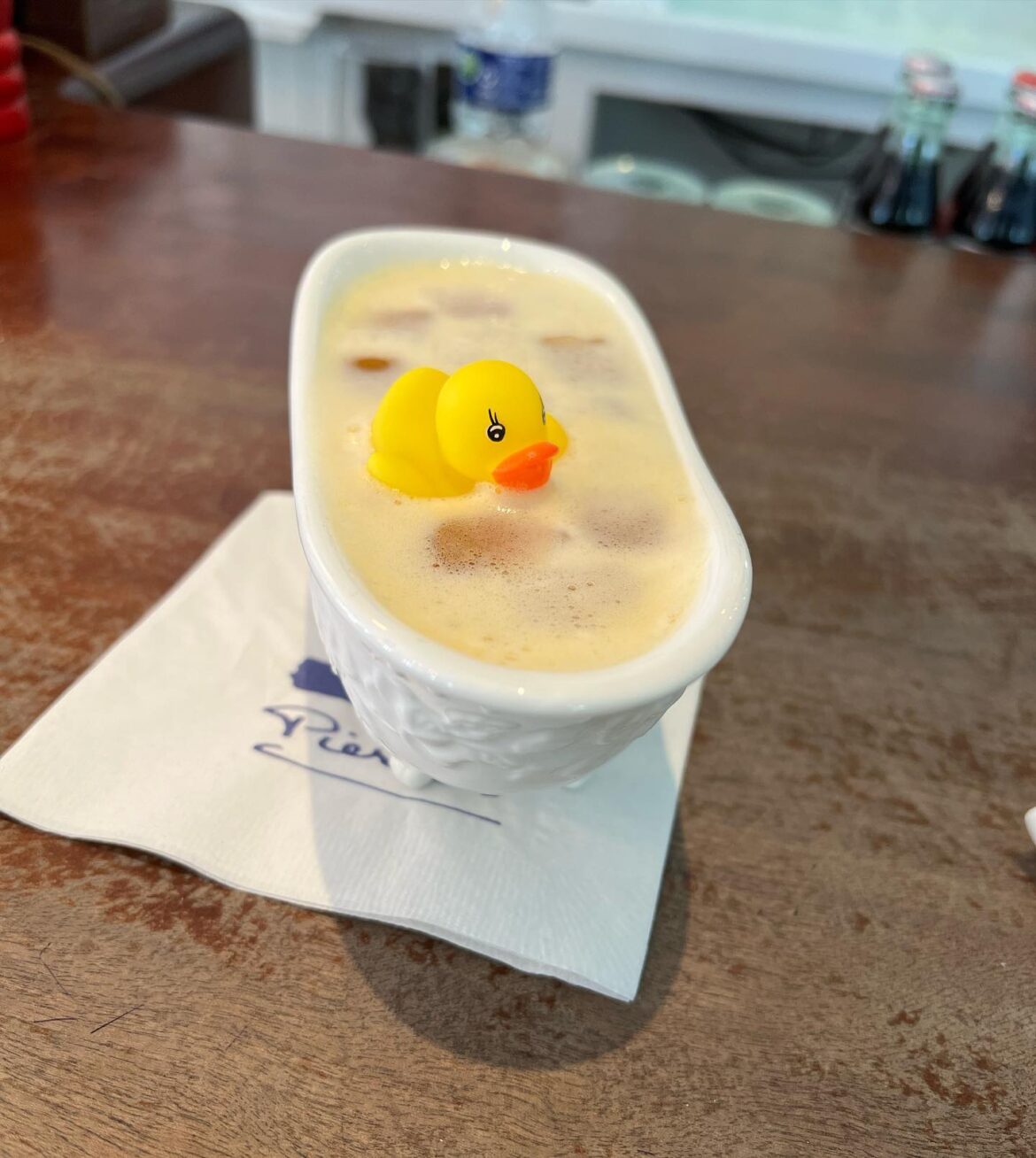 Not exactly plate-appropriate, but why pour a cocktail to the rim in something so unfriendly to drink from.