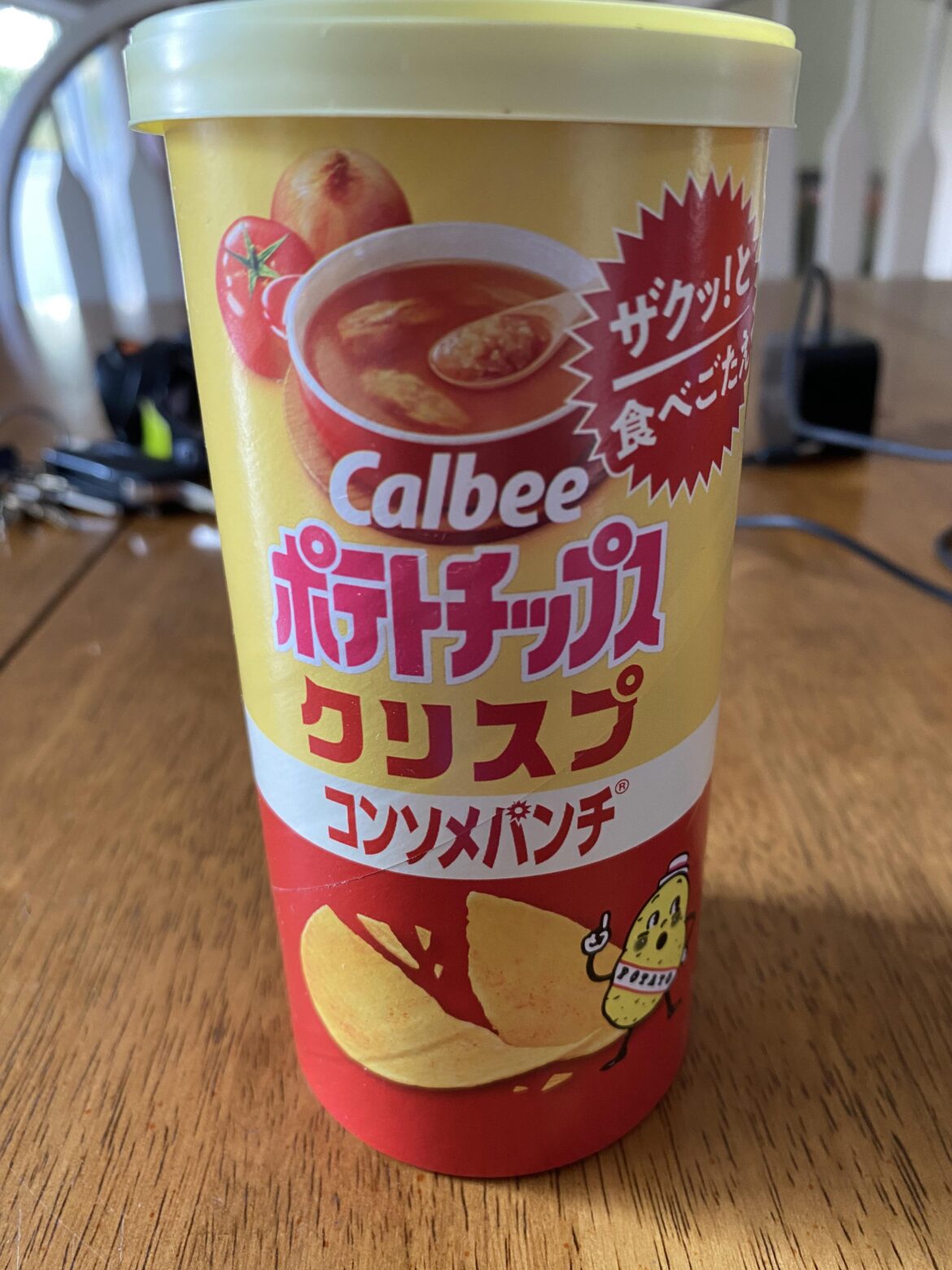 Consommé flavored Pringles style chips.