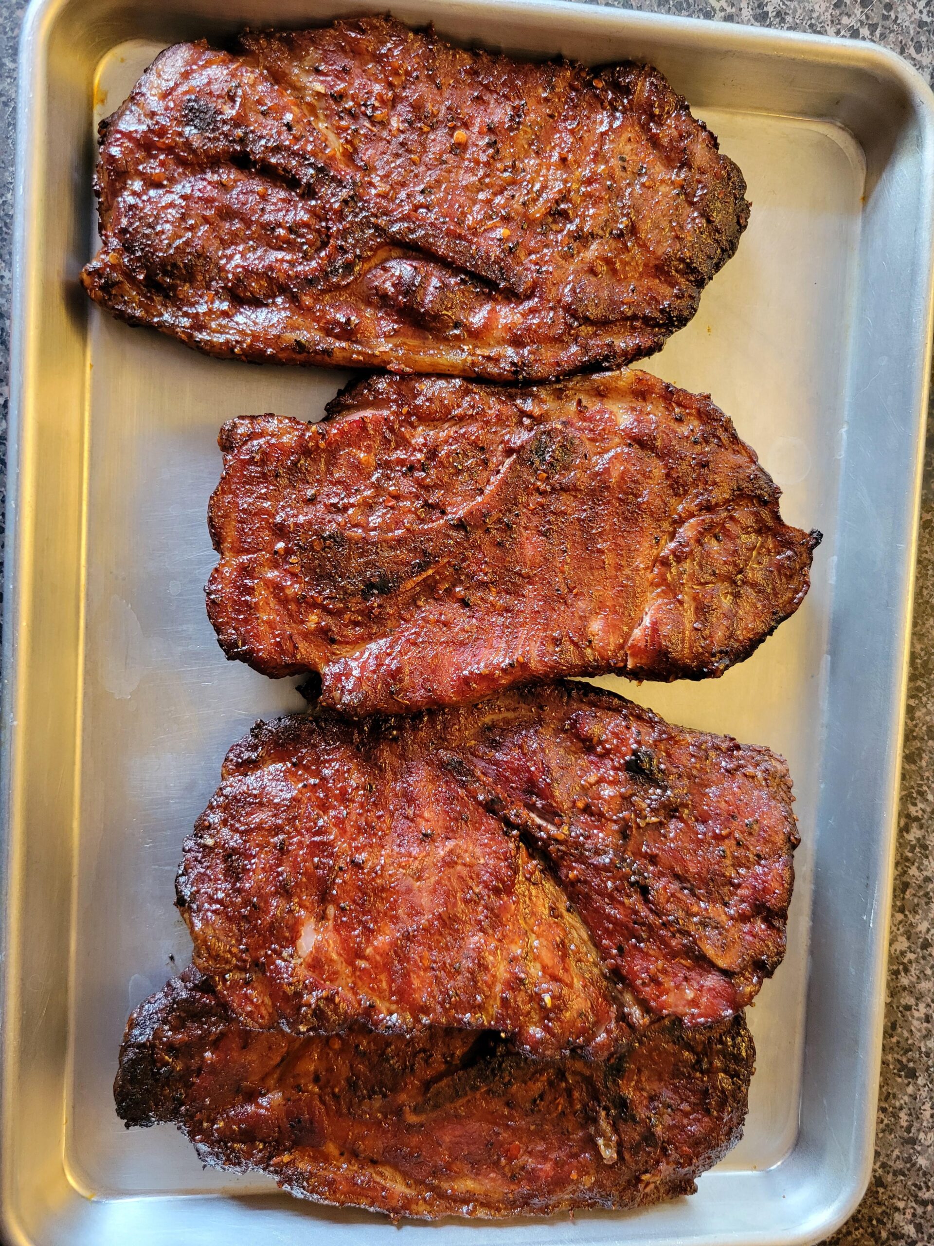 First BBQ Pork Steaks of the Season Dining and Cooking