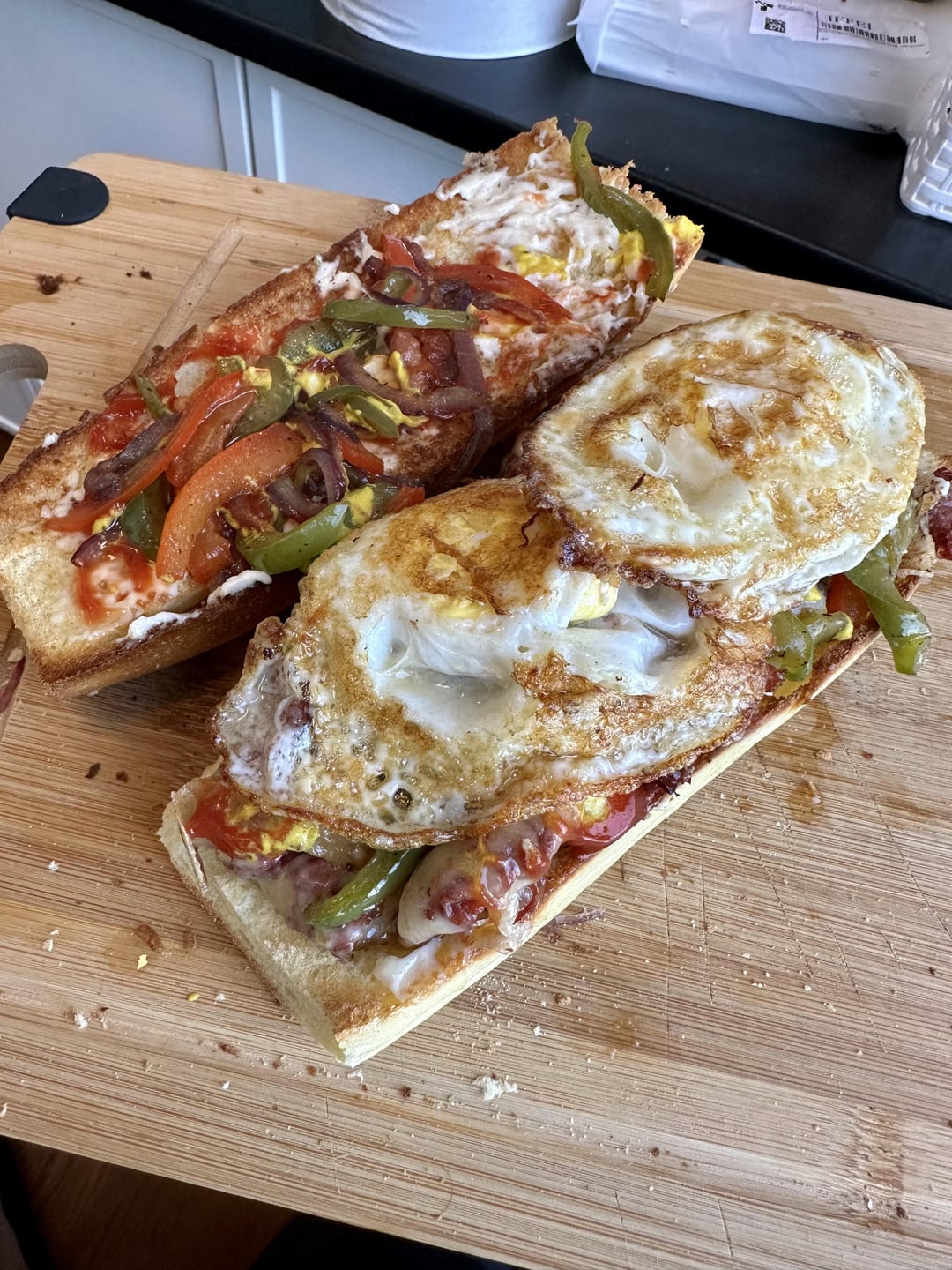 Pastrami egg and Swiss. Dining and Cooking