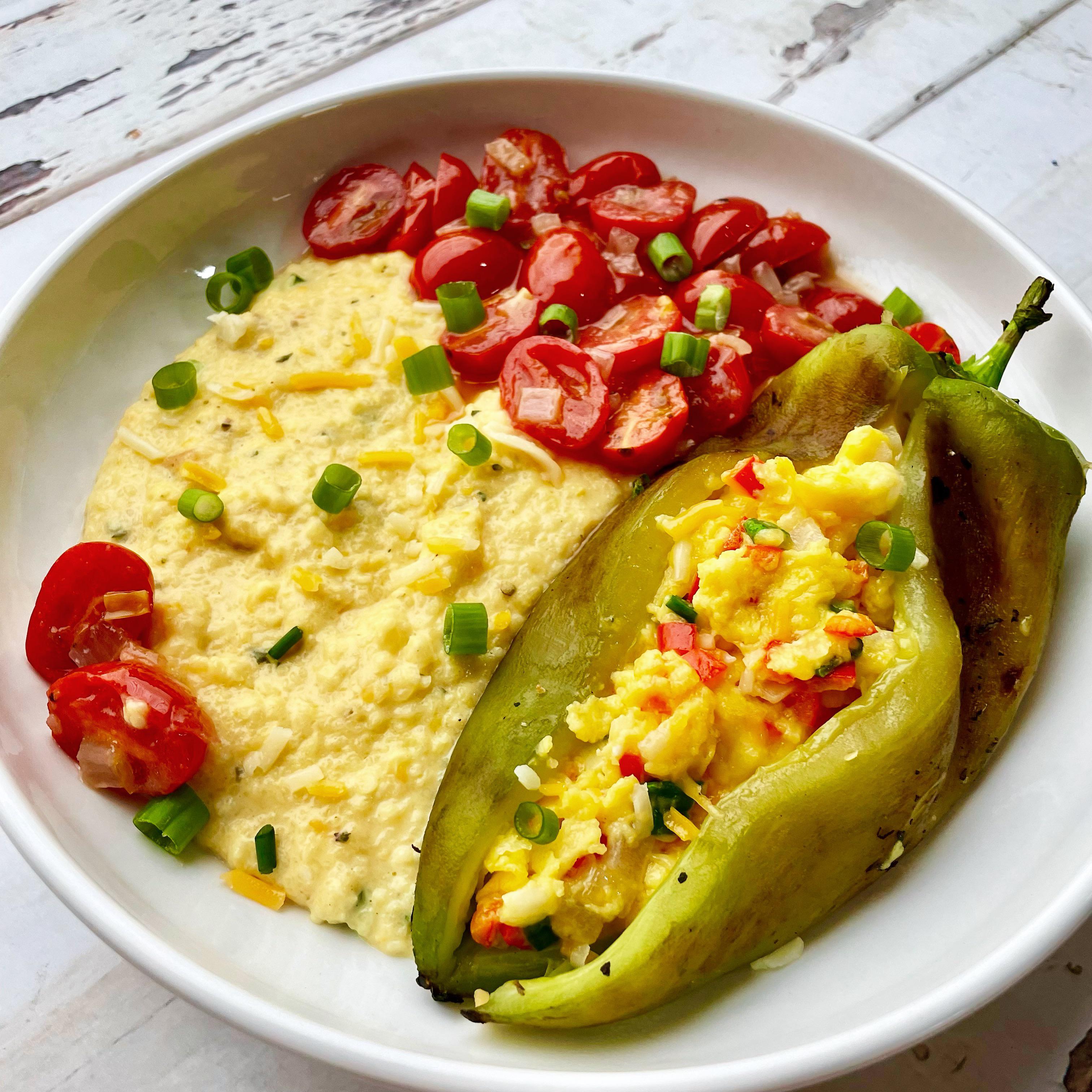 Day 1,167 of My Breakfast Project A Roasted Anaheim Chili Stuffed with