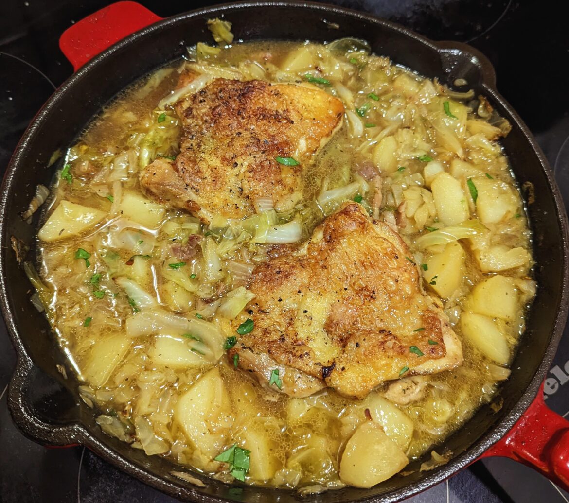 Kenji's Easy One-Pot Braised Chicken with Cabbage, Bacon and Potatoes