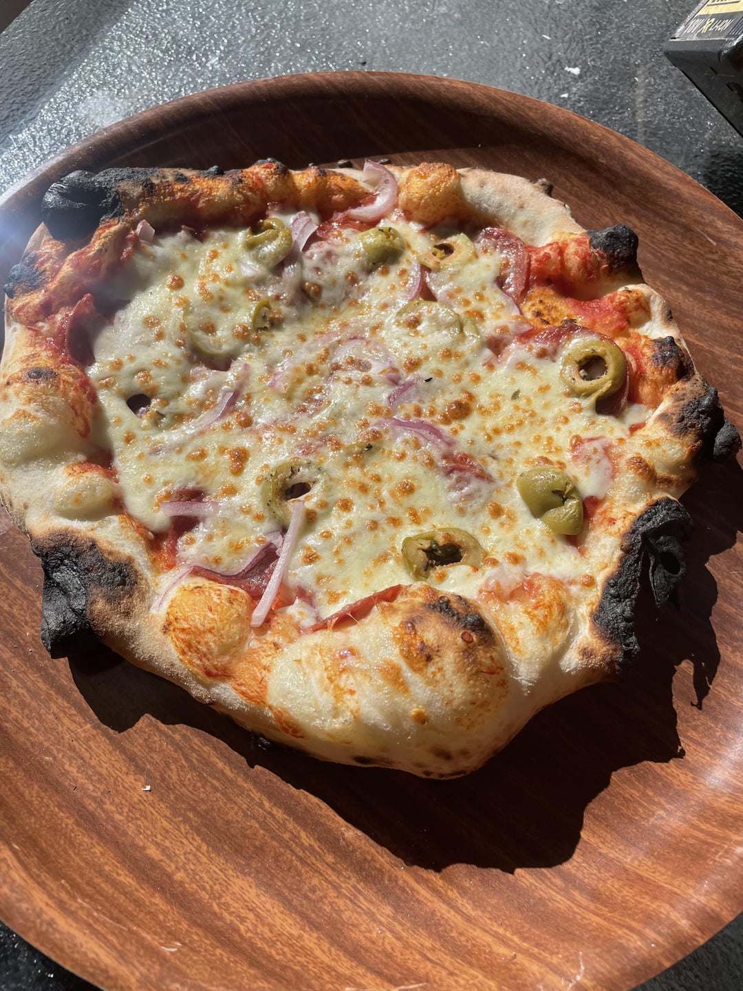 Working on stretching but my best pizzas yet! Dining and Cooking