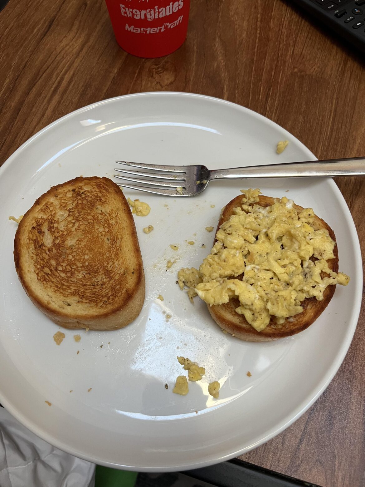 Didn’t have a loaf of bread to make toast…but I did have Texas Toast in the freezer!