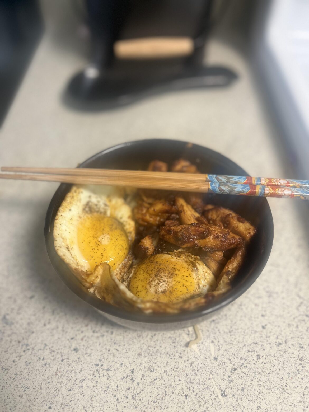 Displaying my wealth by putting TWO eggs in my ramen