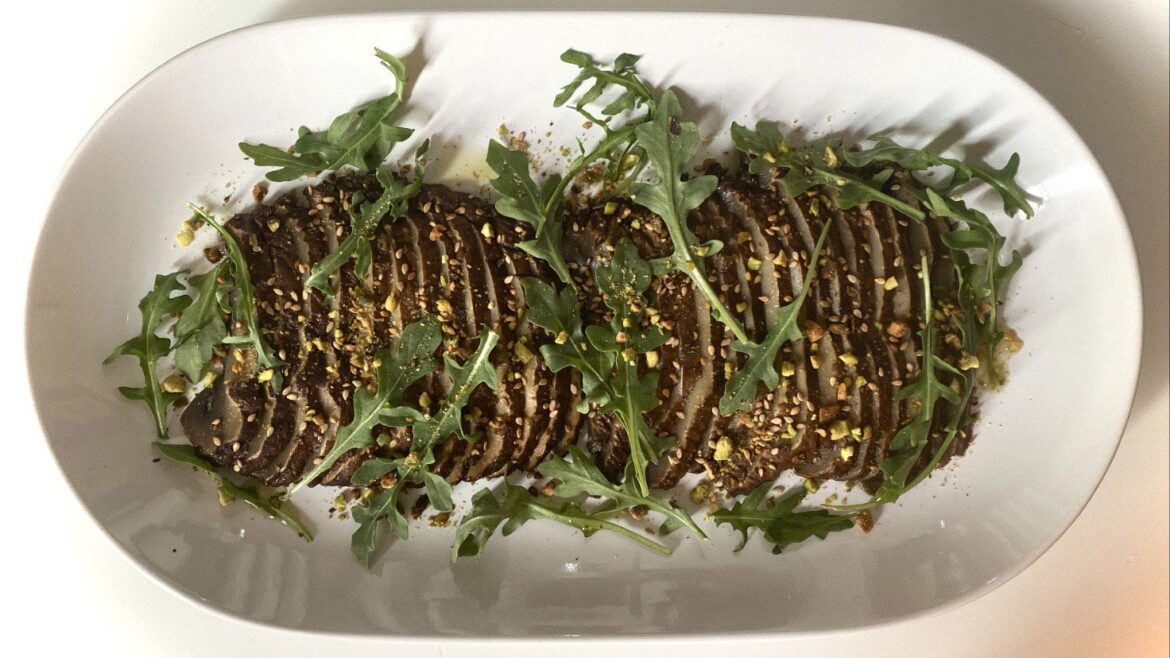 kenji’s miso portobello carpaccio