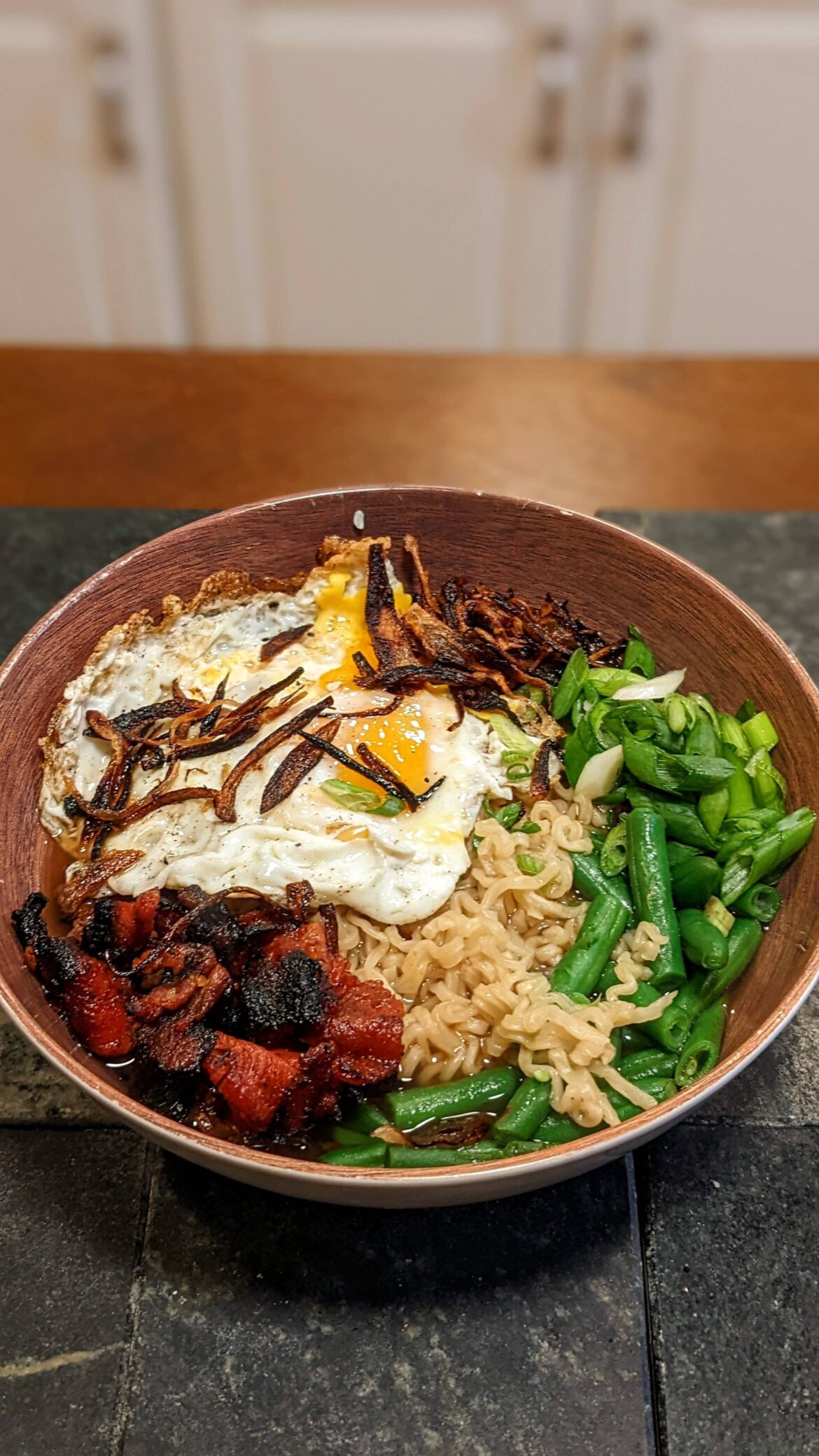 Attempted sunny side up on ramen