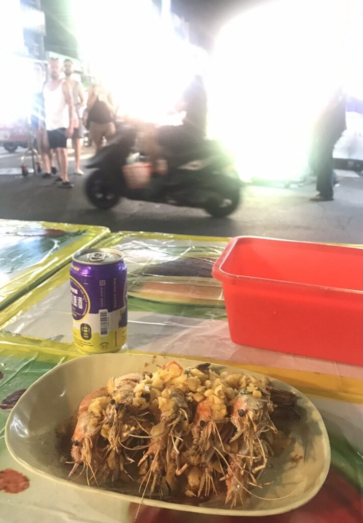 Giant prawns in Kaohsiung, Taiwan (meant to get 3 ... somehow ended up with 8, very happy mistake)