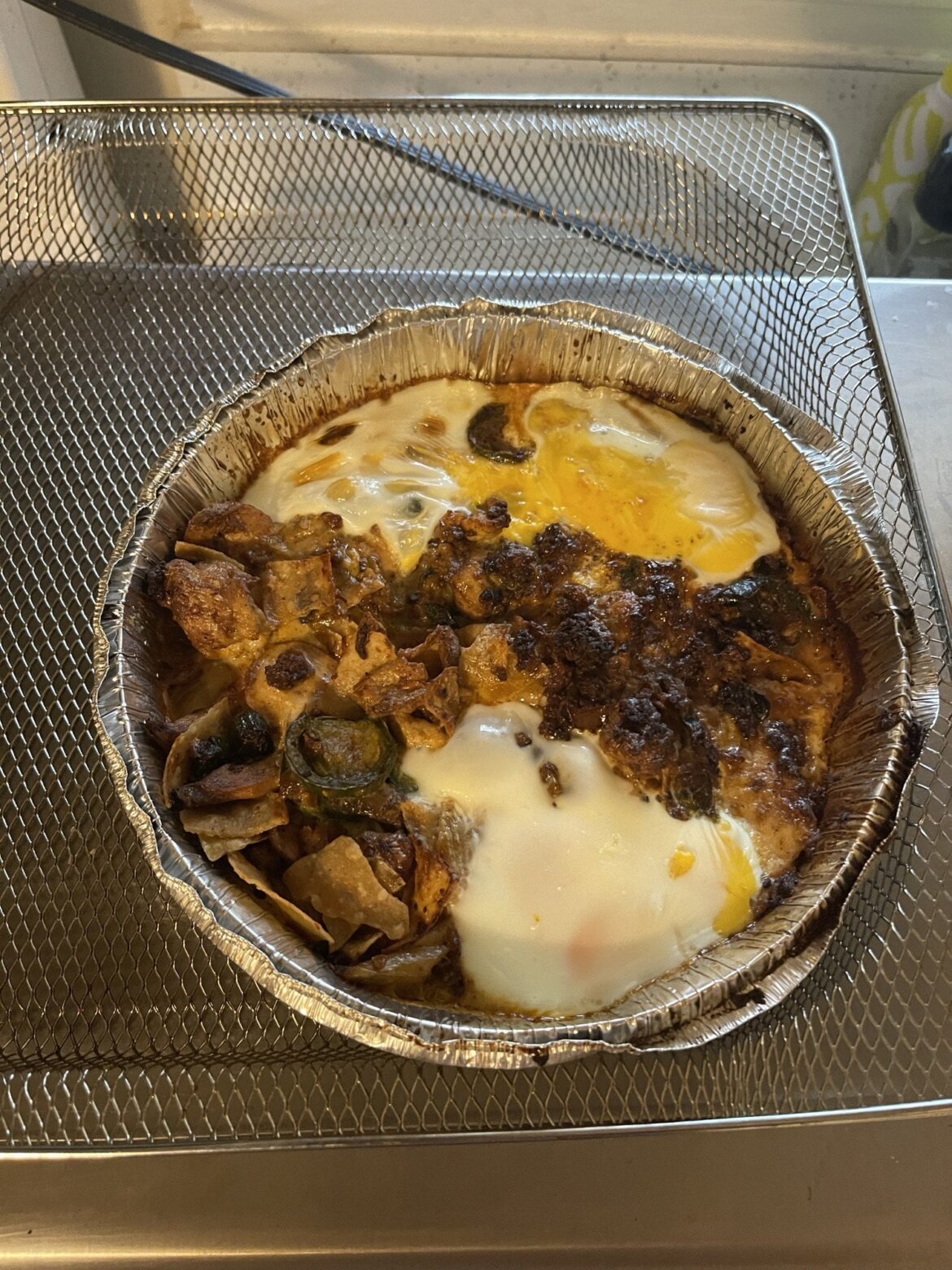 Leftover chicken & chorizo nachos