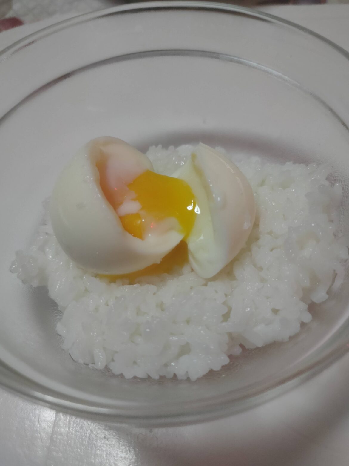 Egg on rice for breakfast