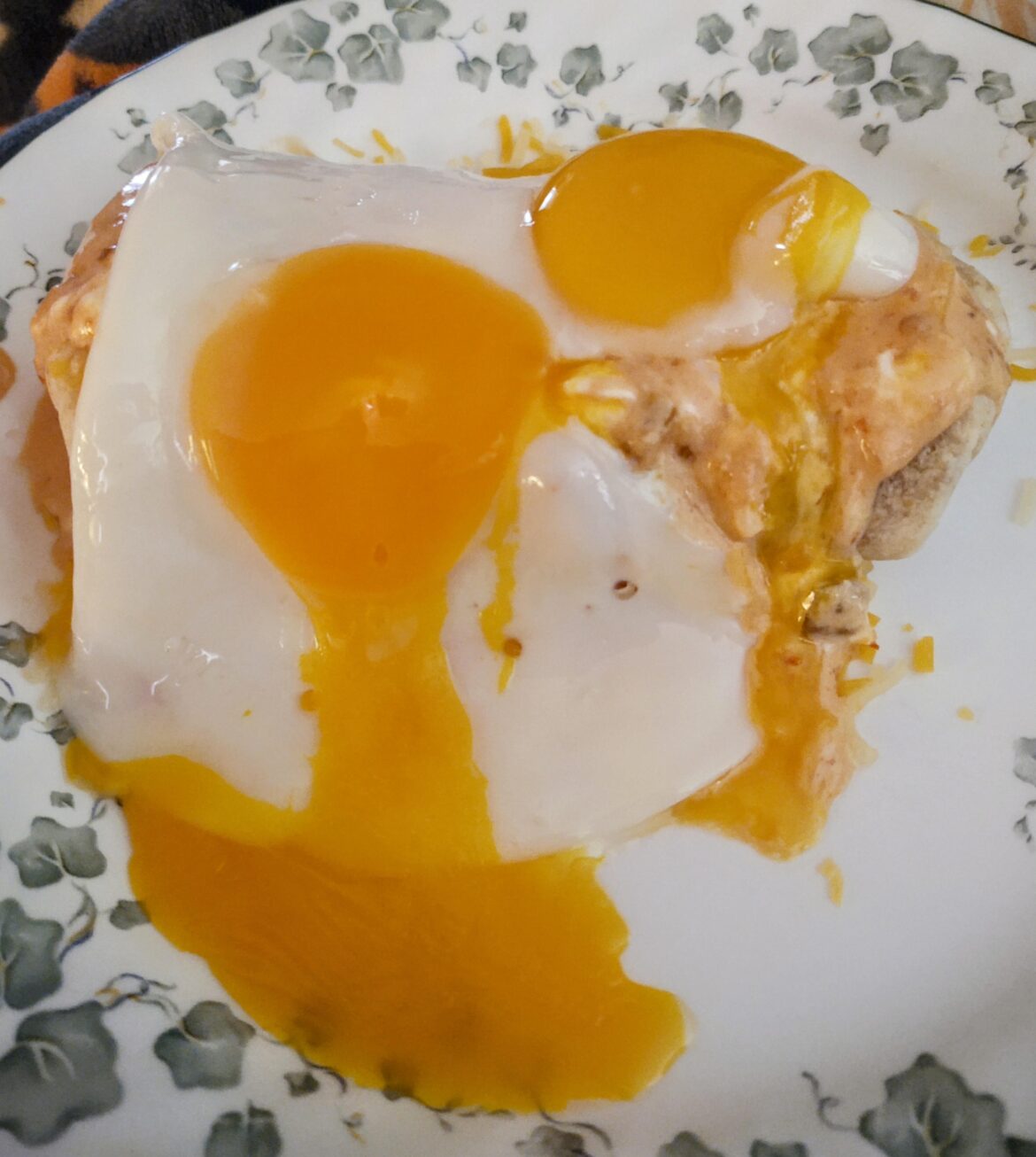 Leftover burrito elevated to brunch status