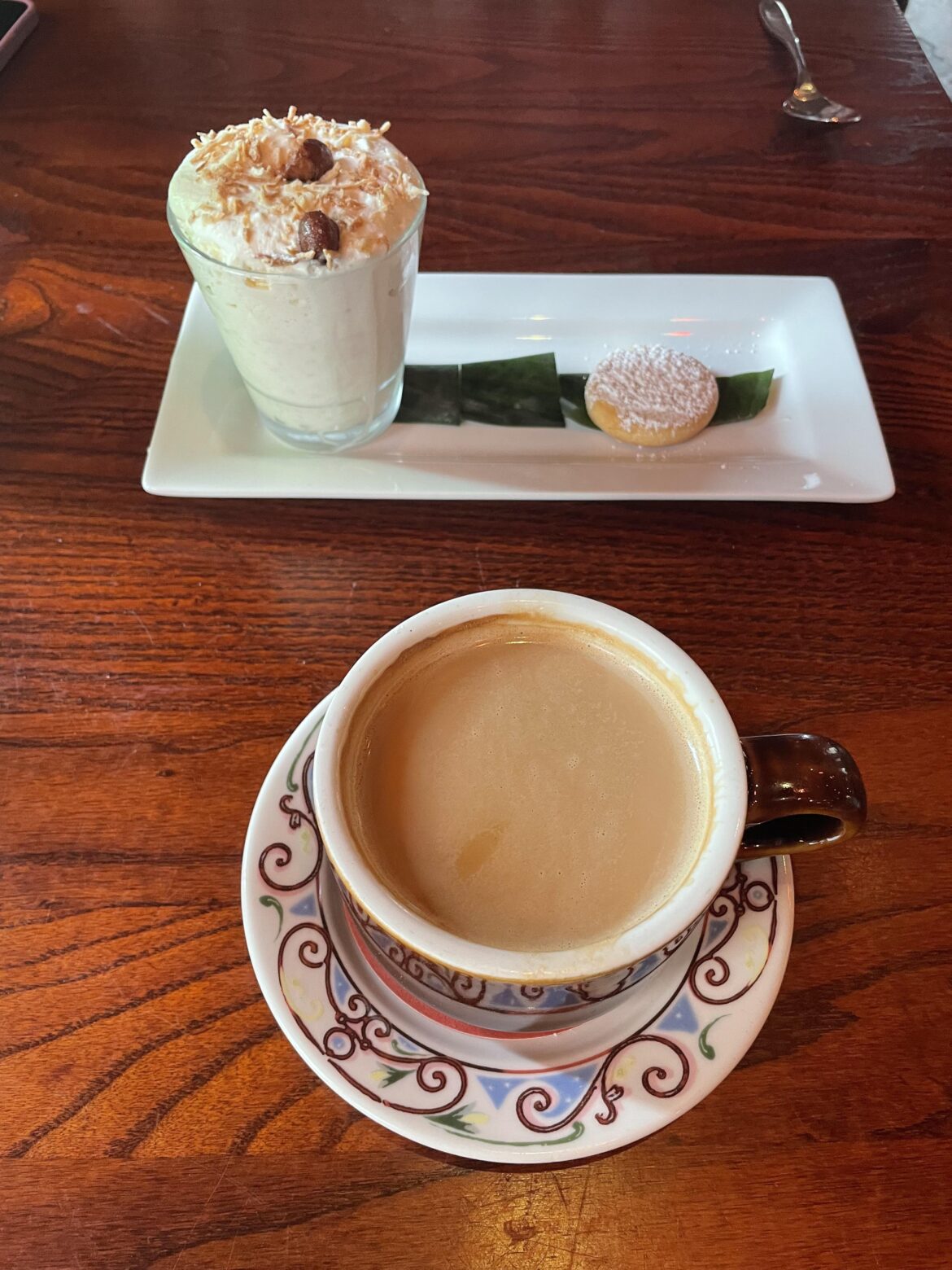 Cuban coffee at Cuba Libra. Certainly a different taste but very enjoyable.