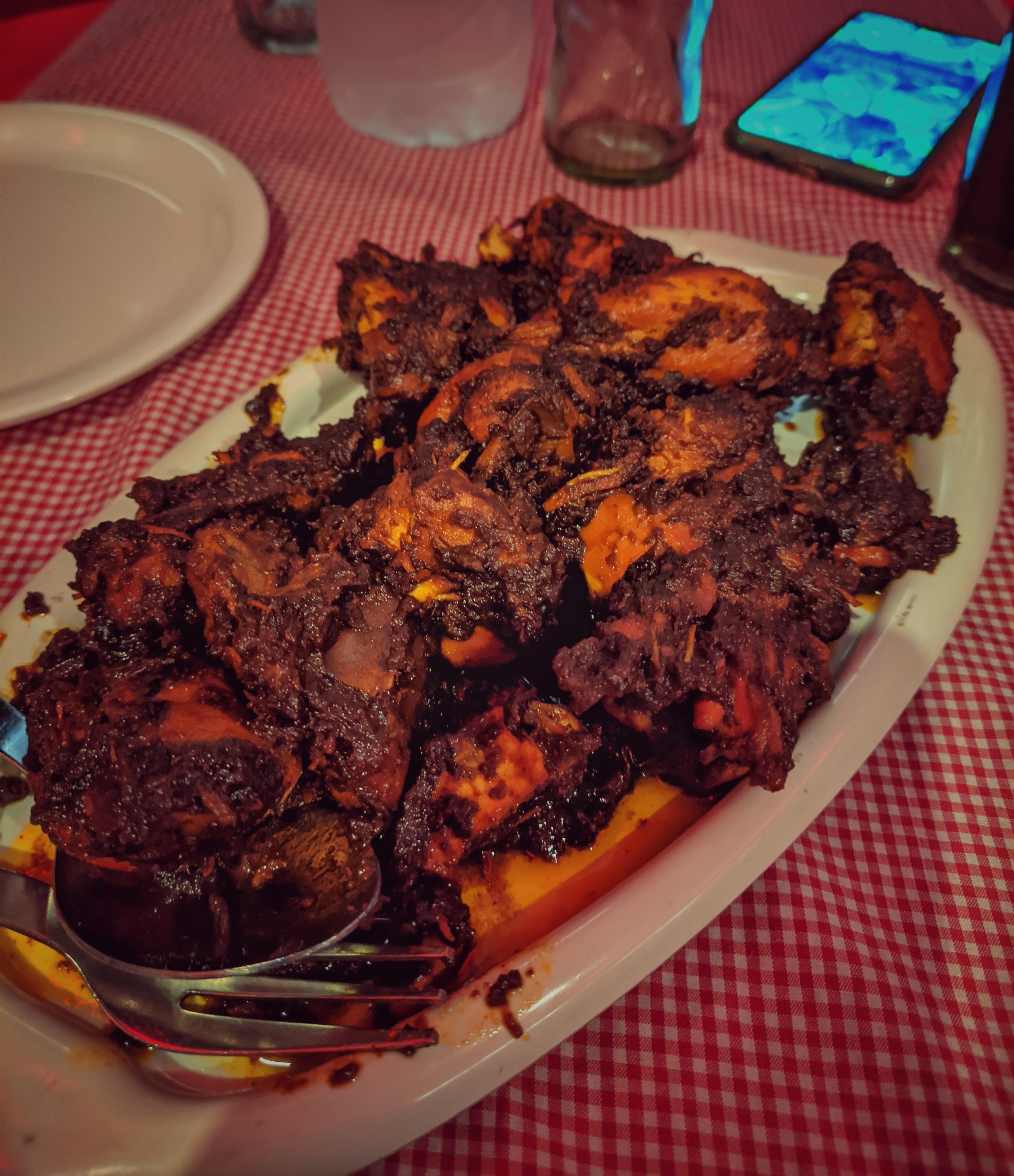 Chicken ghee roast Spicy Chicken roasted in clarified butter from