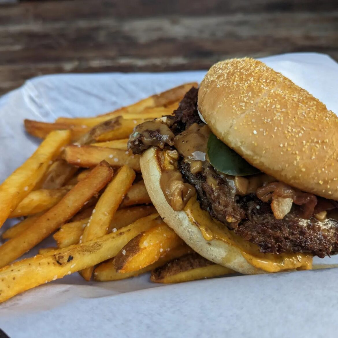 Peanut Butter Pickle Bacon Burger from Killer Burger