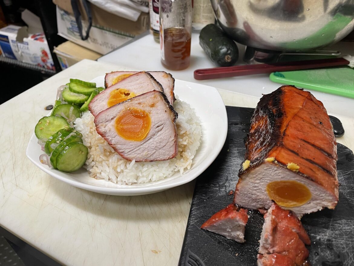 I put an egg in it. Salted Duck Egg Stuffed Char Siu.