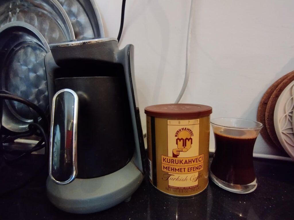 The morning Turkish coffee setup