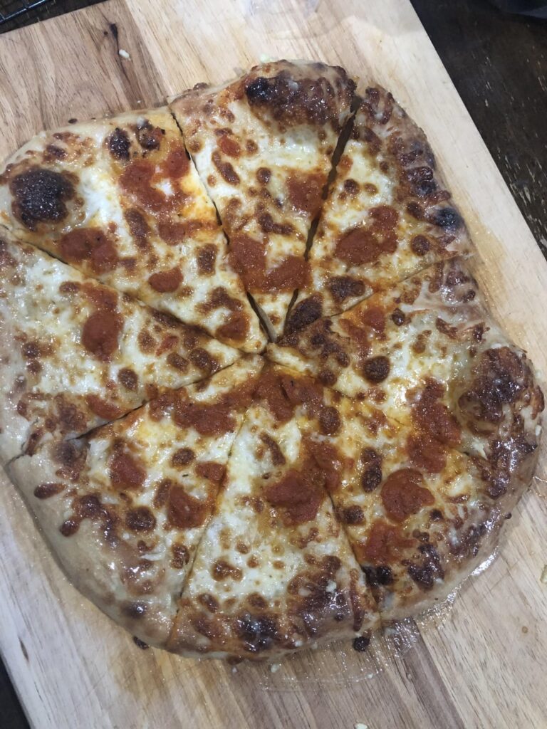 First time making pizza! Homemade sauce and dough.