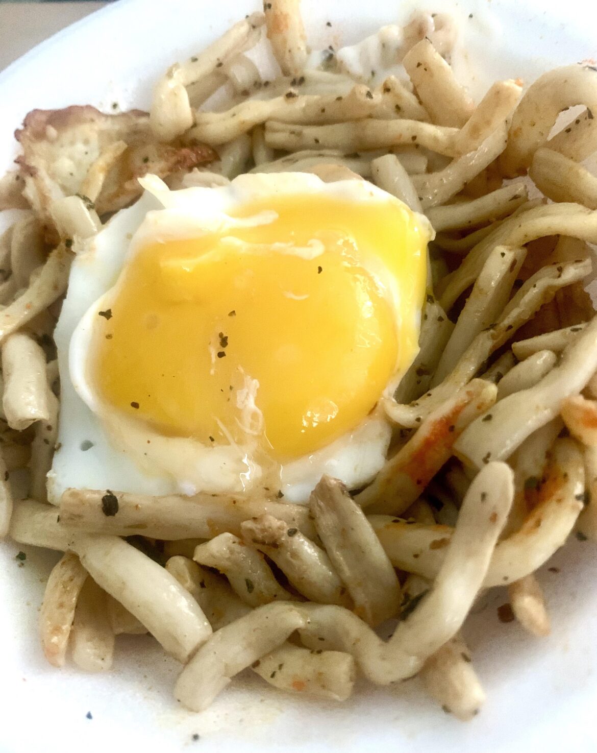 noods with an egg on it