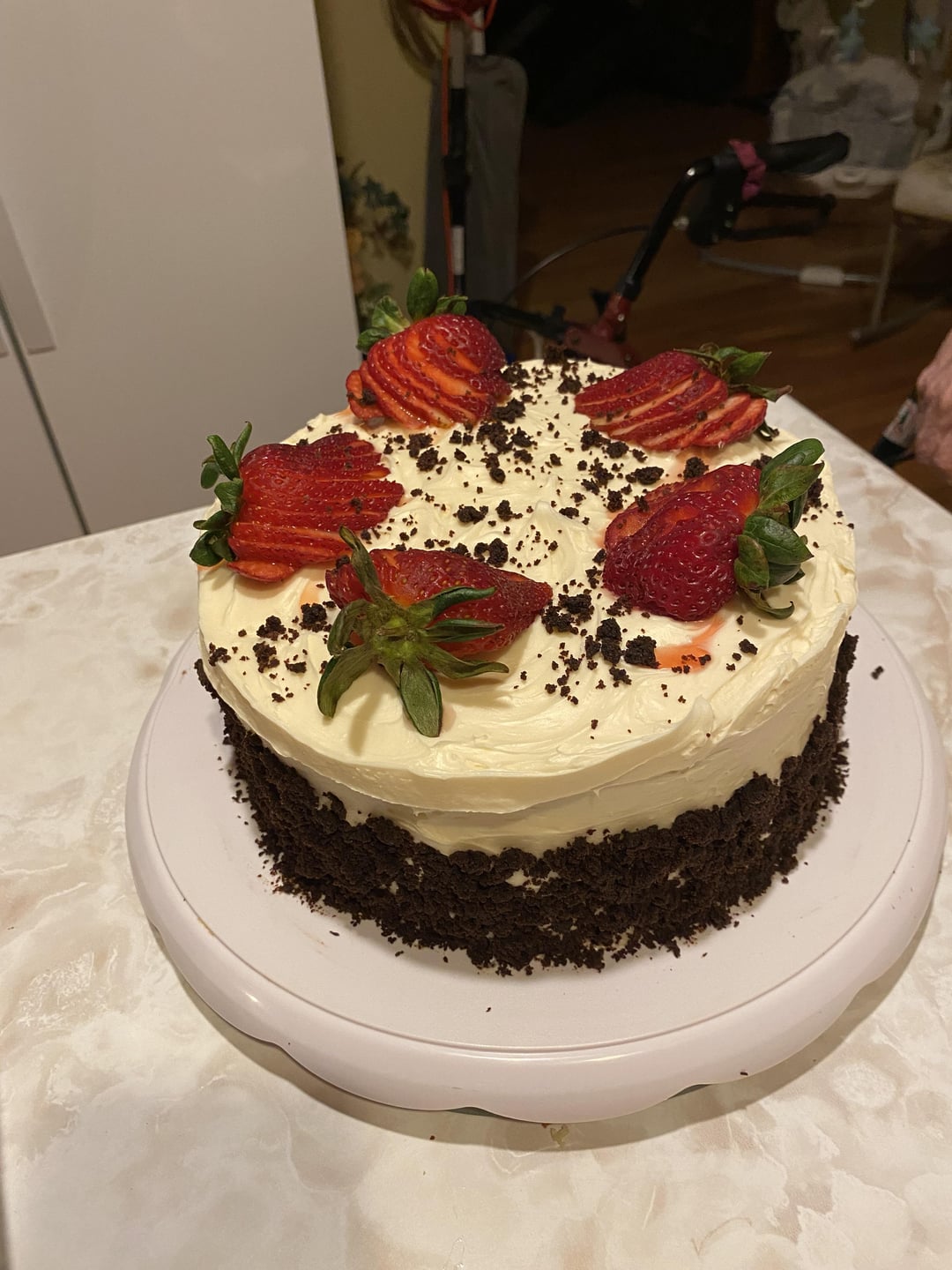 Chocolate cake with expresso powder Dining and Cooking