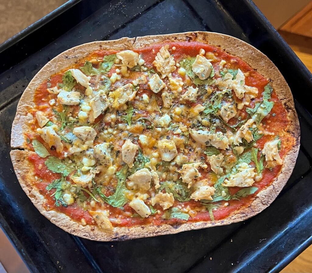 Flatbread pizza (189 cals, 19g protein)