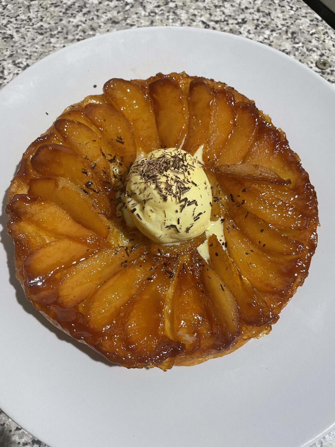 Pear tarte tatin