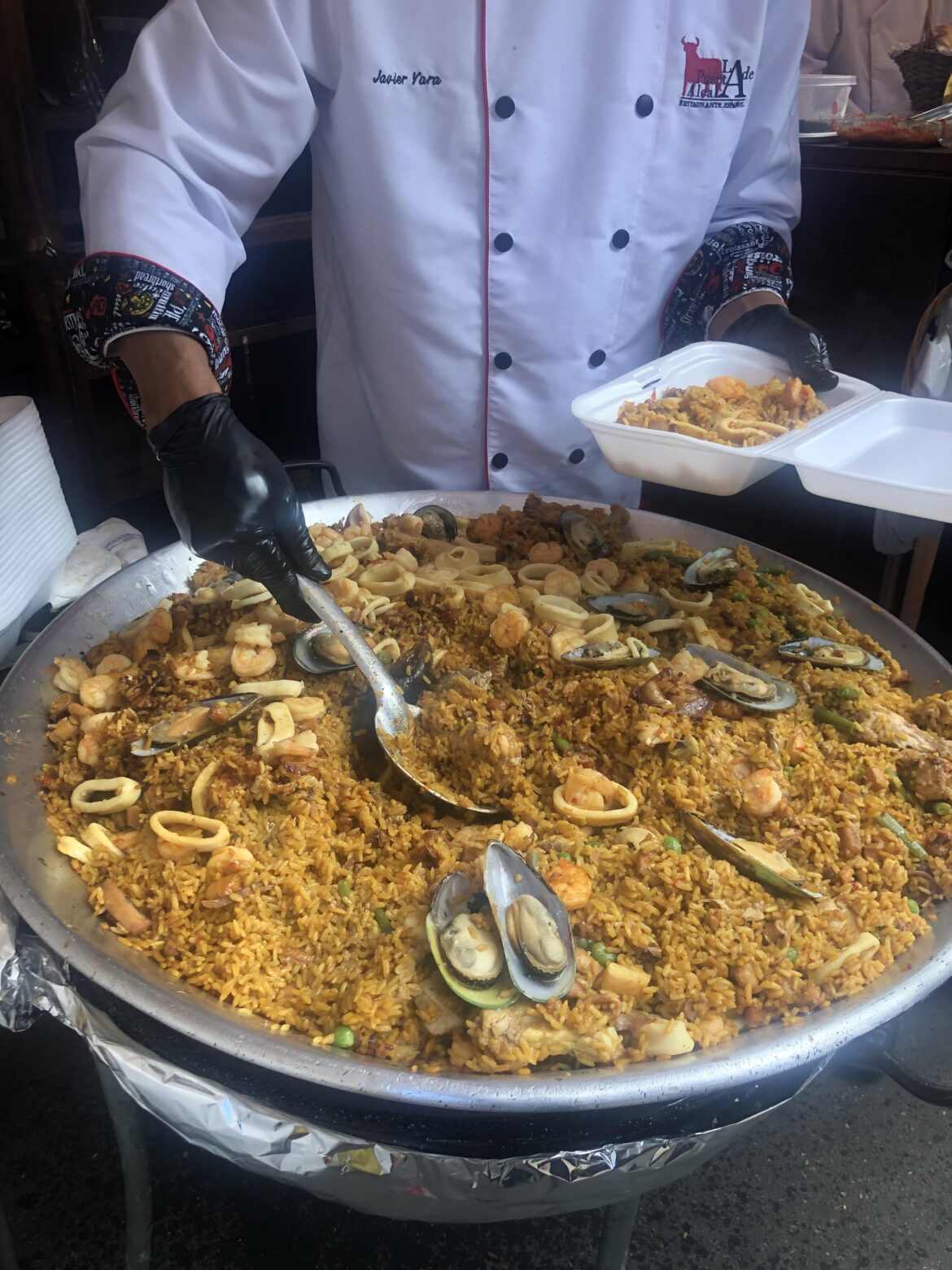 Seafood Paella in Bogota, Colombia. Cheap and delicious.