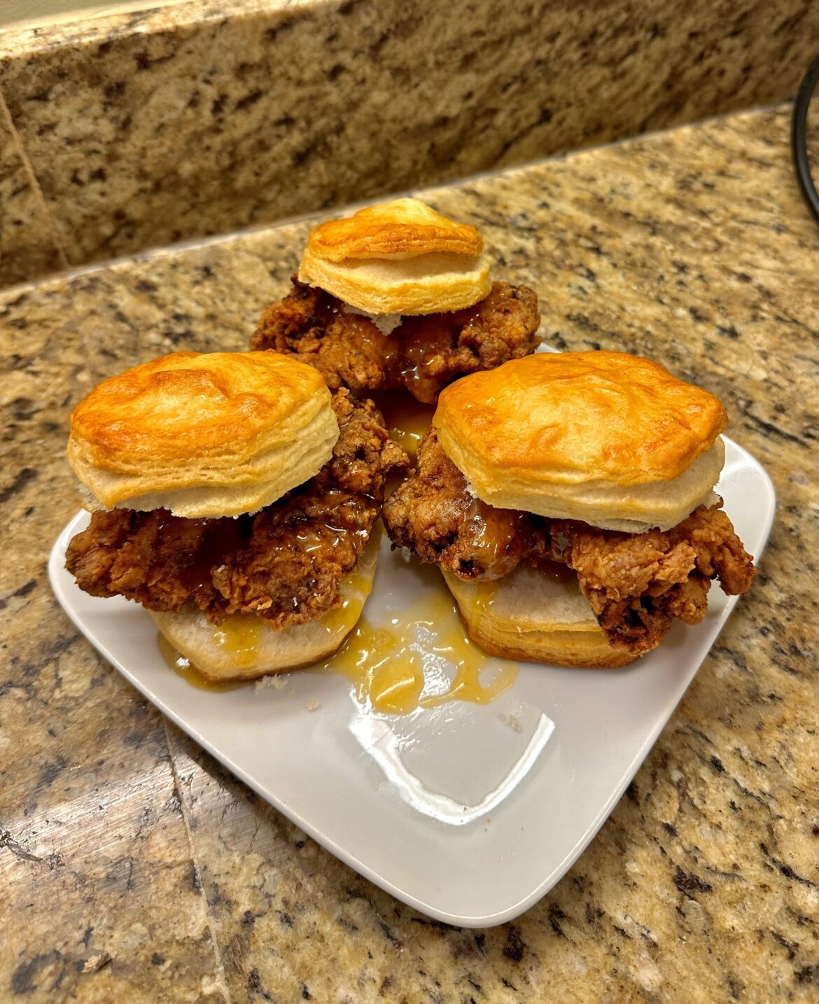 Some Honey Butter Chicken Biscuits I made for Brunch l