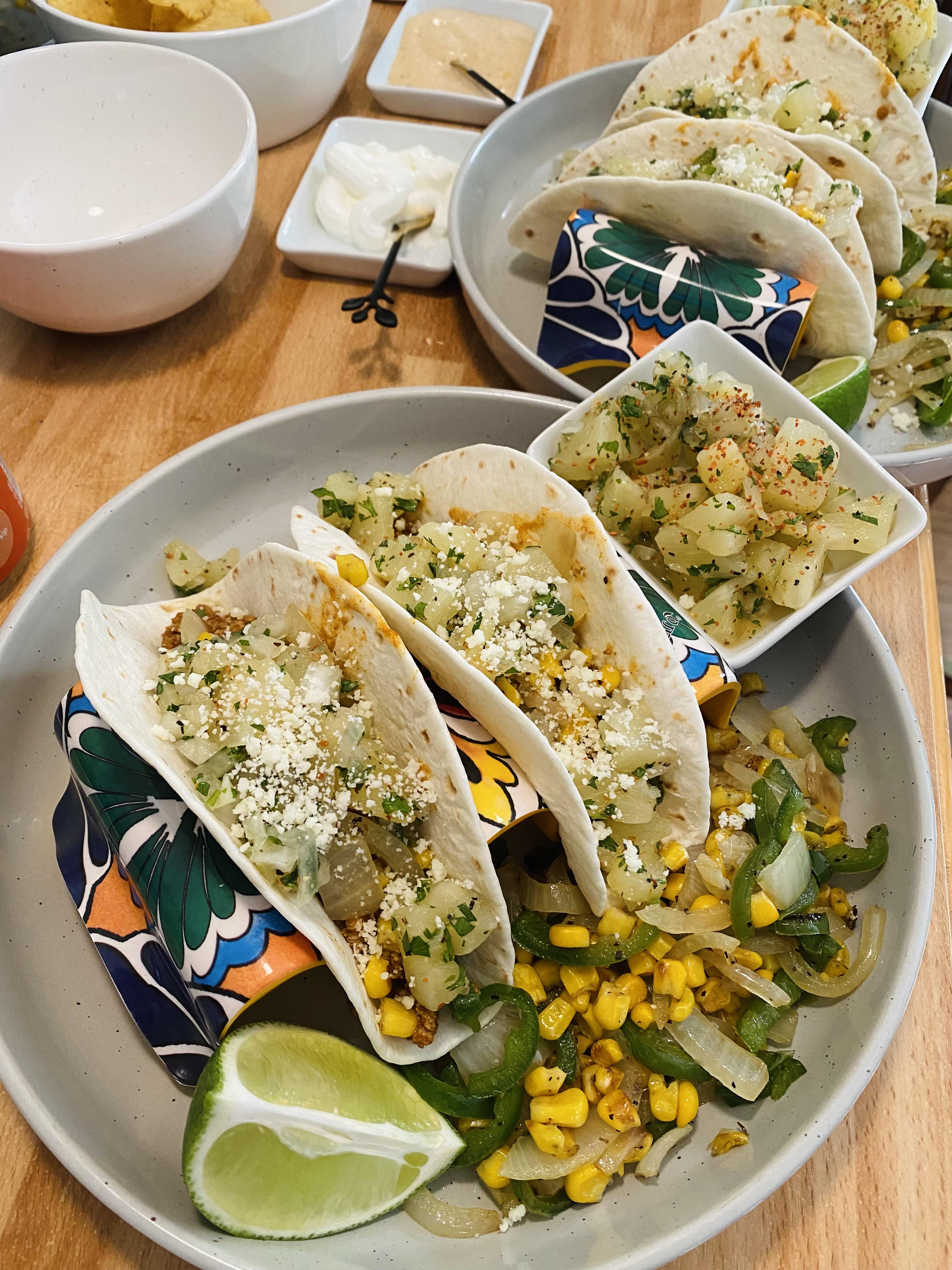 Pineapple Salsa Chicken Tacos with Sautéed Southwest Veggies Dining