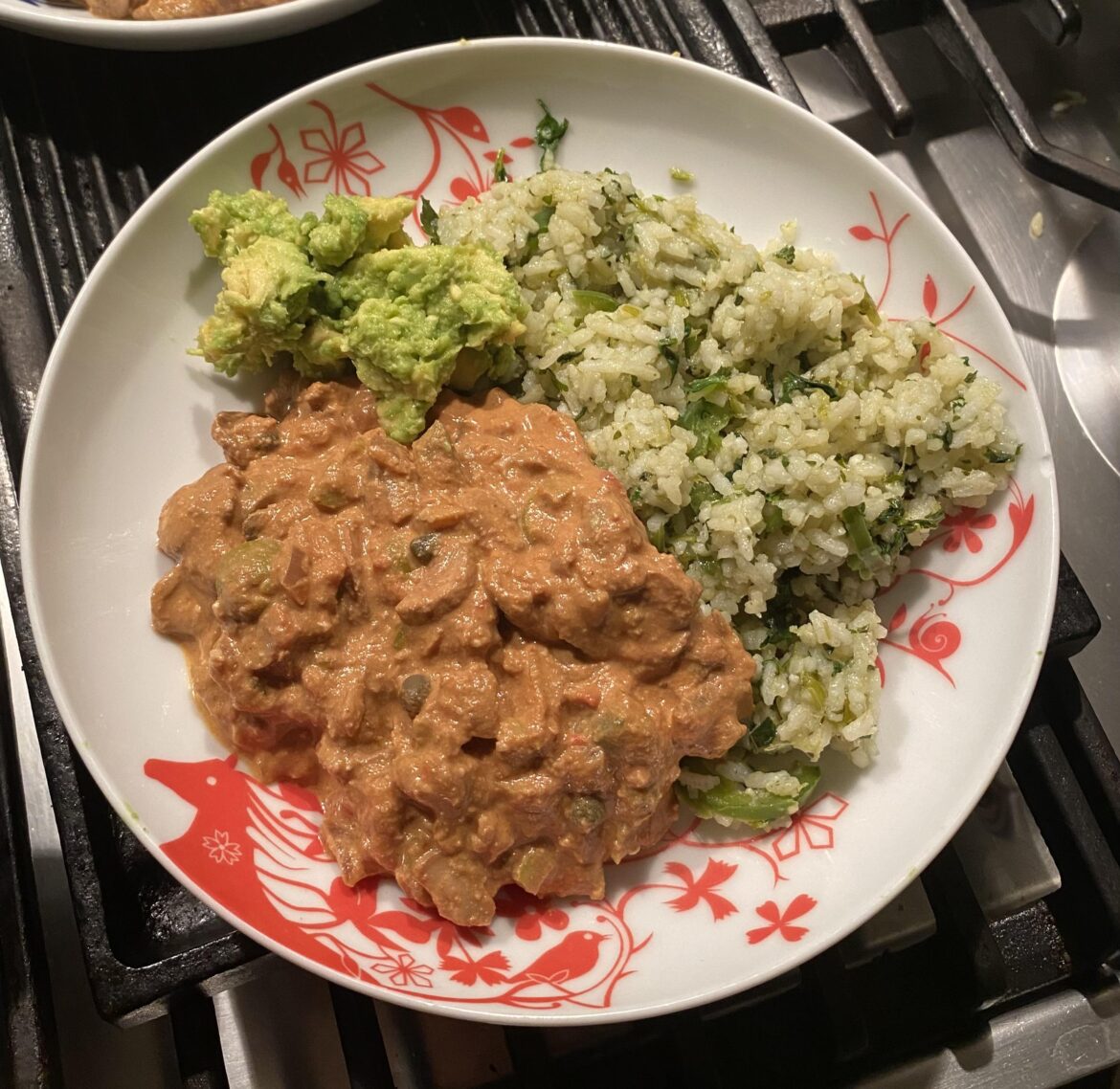 Mushroom and walnut picadillo with cilantro lime rice