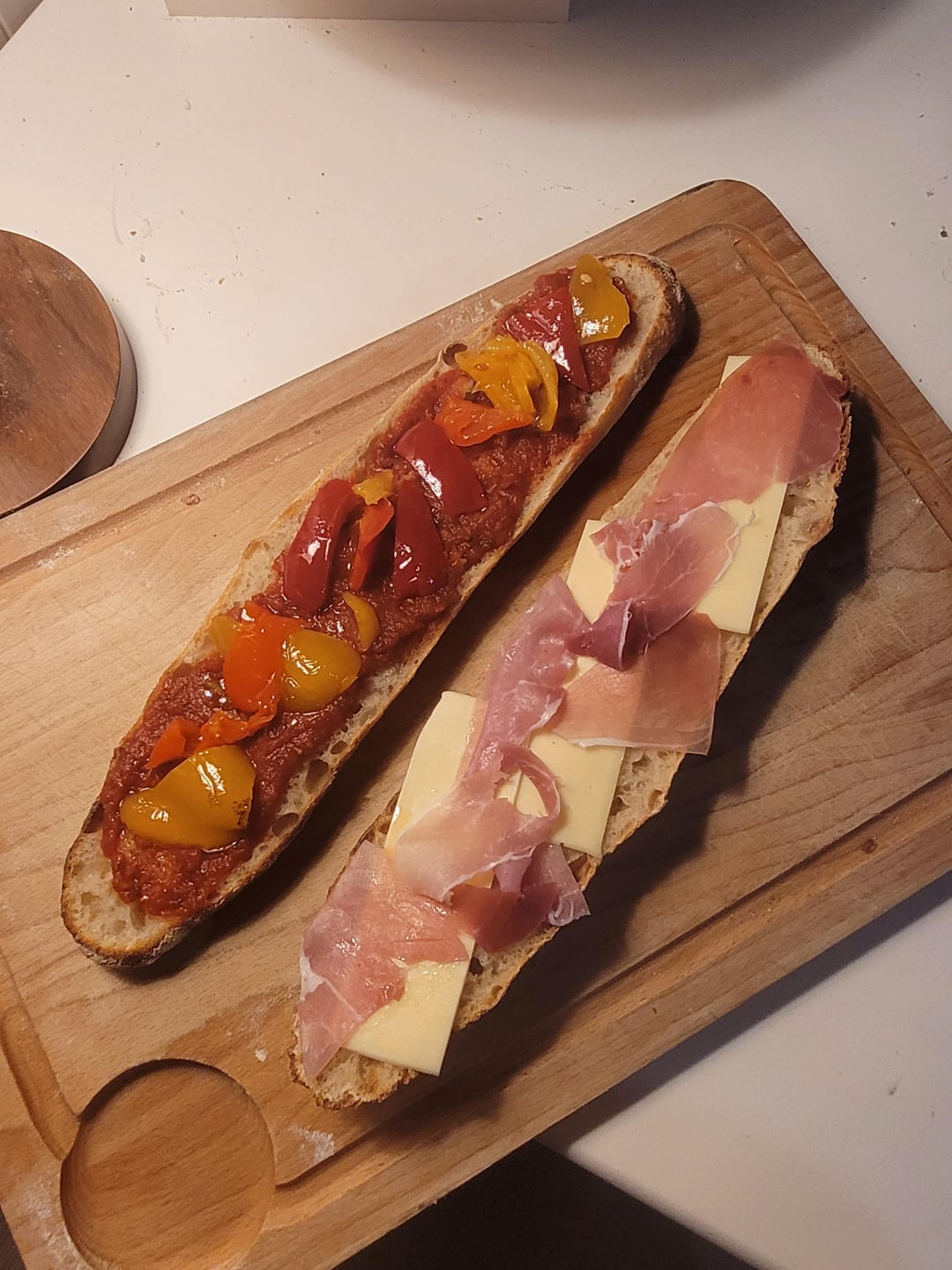 Sourdough baguettes ! With my favorite sandwich (Aoste ham, cheese